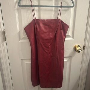 Maroon leather dress